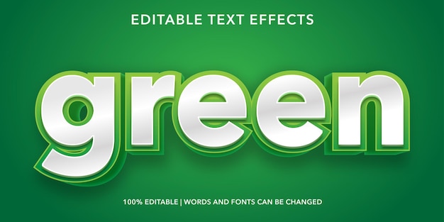 Vector green editable text effect