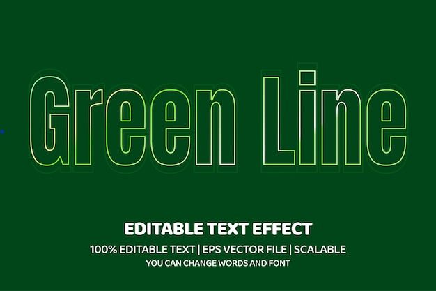 Green editable text effect