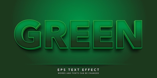 green editable text effect