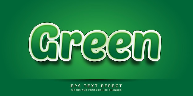 green editable text effect