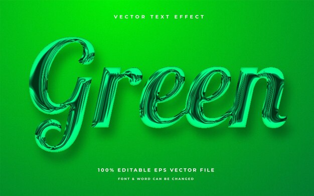 ベクトル 緑の編集可能なテキスト効果