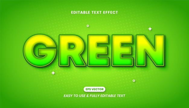 Green editable text style effect