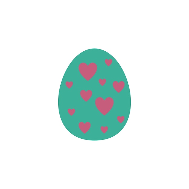 A green egg with pink hearts on it