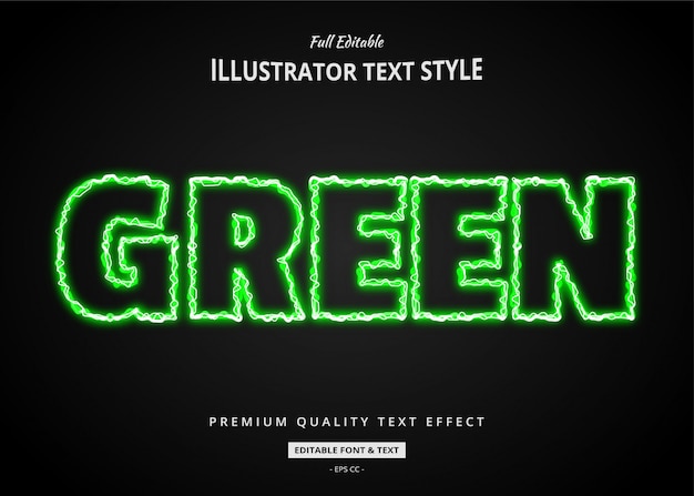 Green Electricity Text Style Effect