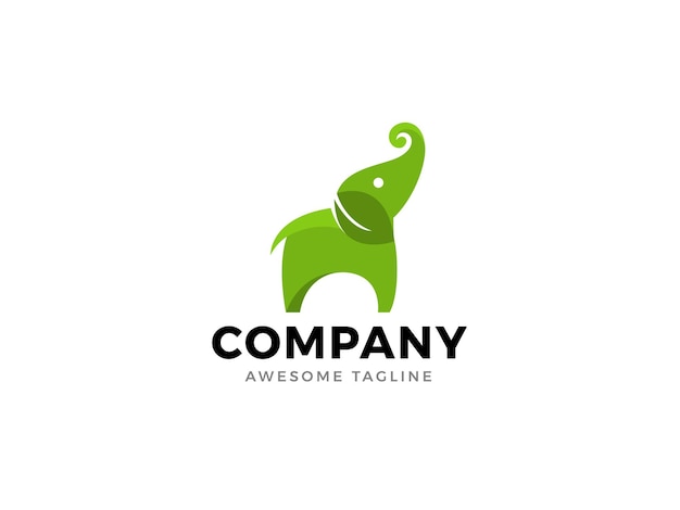 Green Elephant Professional Logo design template for Company