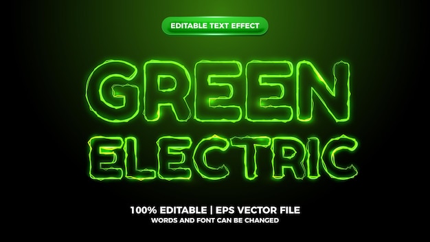 Green elictric wave editable text effect