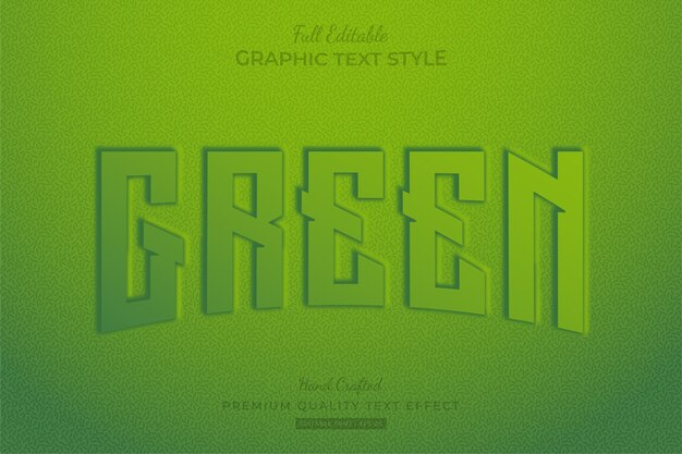 Green embossed editable text effect font style