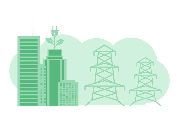 Vector green energy background eco friendly concept vector trend illustration