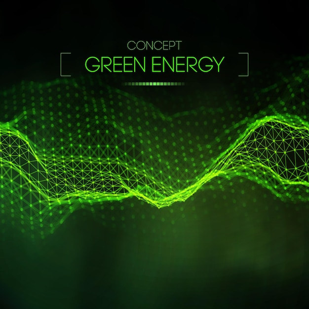 Green energy concept Vector green technology background Futuristic vector illustration