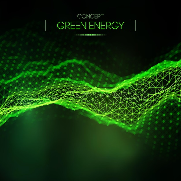 Green energy concept Vector green technology background Futuristic vector illustration