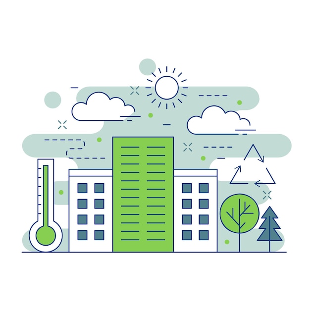 Vector green energy concept website illustration design 4