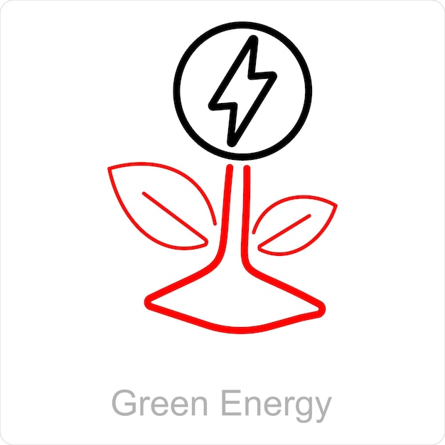Vettore energia verde e concetto di icona energetica