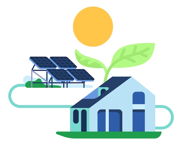 グリーン エネルギー アイコン 白い背景で隔離の家庭用電源用ソーラー パネル
