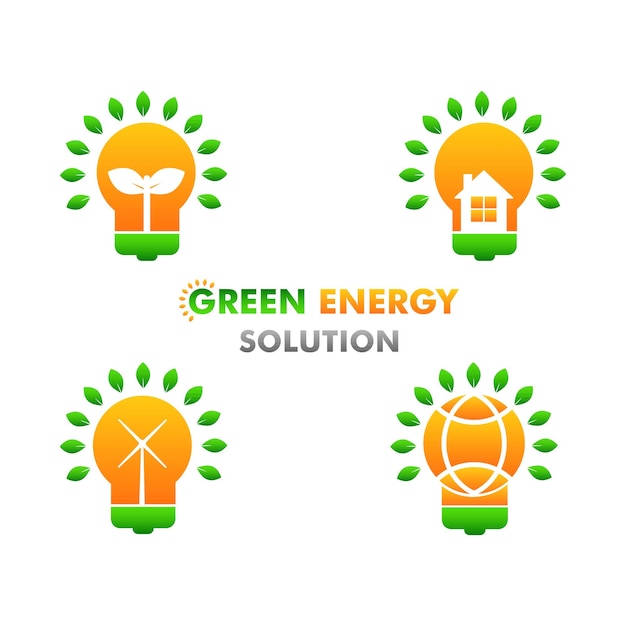 Green energy illustration renewable and clean energy illustration design concept on white background