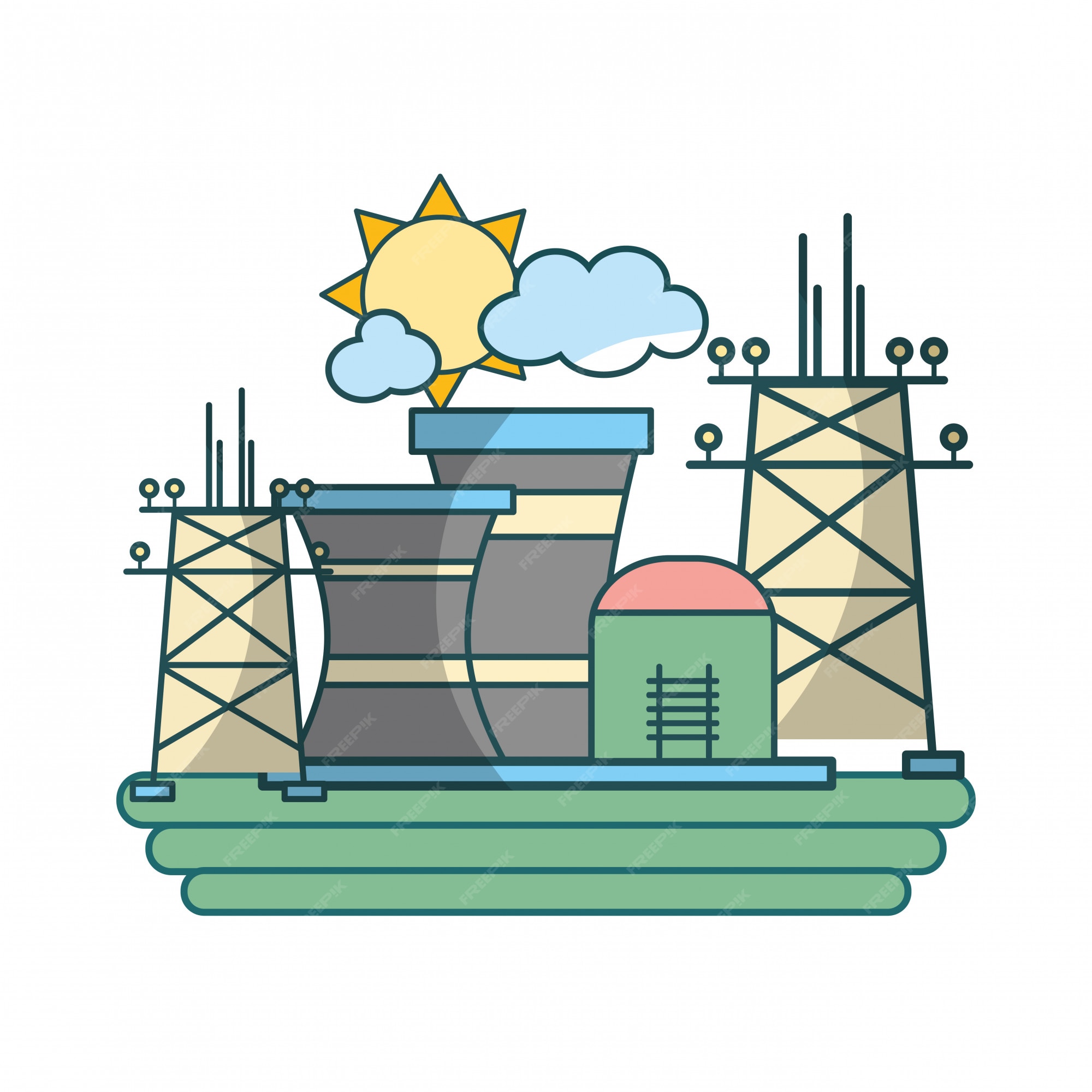 Premium Vector | Green energy industry cartoon Premium Vector | Green energy industry cartoon