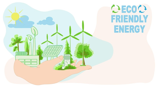 Energia verde e conservazione delle risorse naturali immagini di energia ecologica per la copertina del banner poster