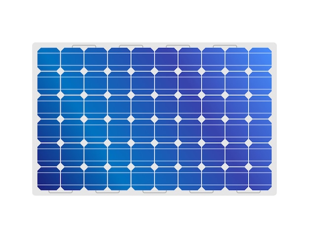 Vector green energy solar panel on white, alternative electricity source