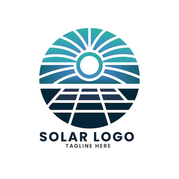 Vettore modello vettoriale di progettazione del logo dell'energia solare verde