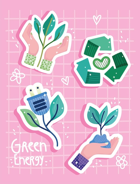 Green energy sticker