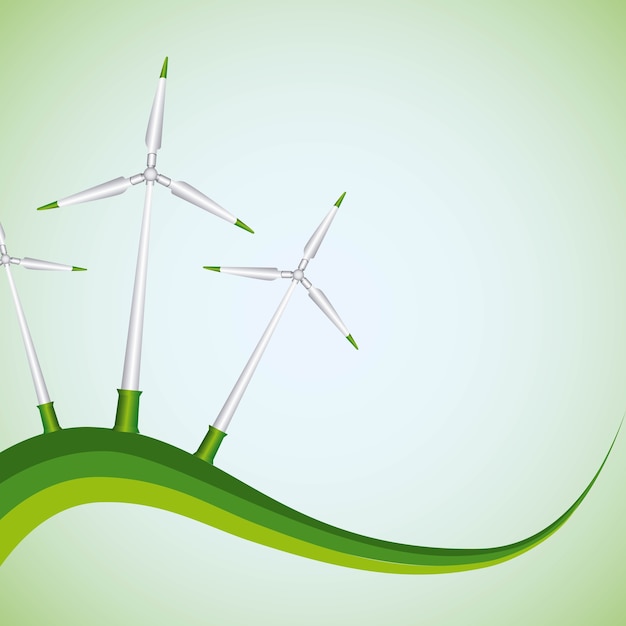 Vector green energy wind turbines generator