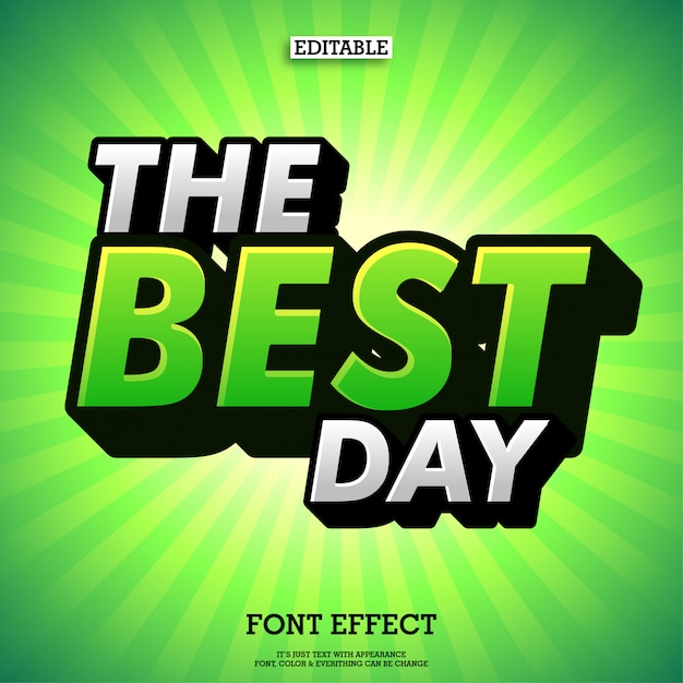 green extrude font with sunburst green background