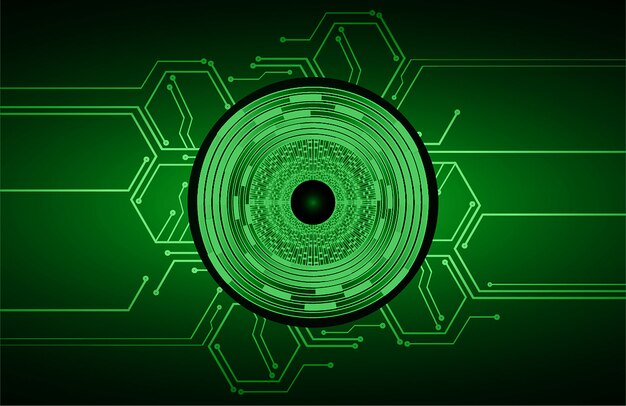 Green eye cyber circuit future technology concept background