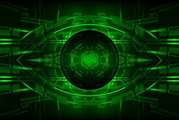 Green eye cyber circuit future technology concept background