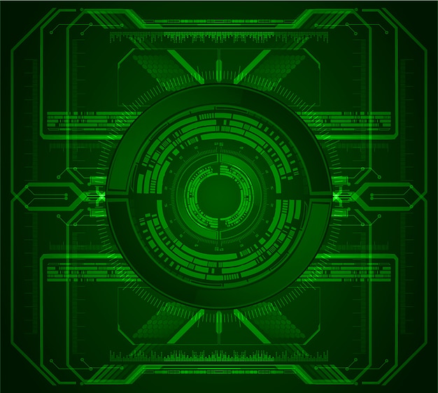 Green eye cyber circuit future technology concept background