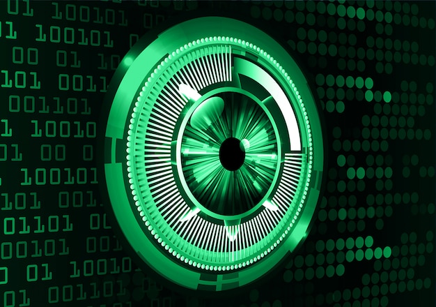 Green eye cyber circuit future technology concept background