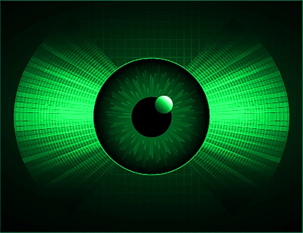 緑色の目サイバー回路の将来の技術コンセプト