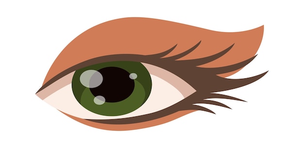 Green eye flat icon piercing