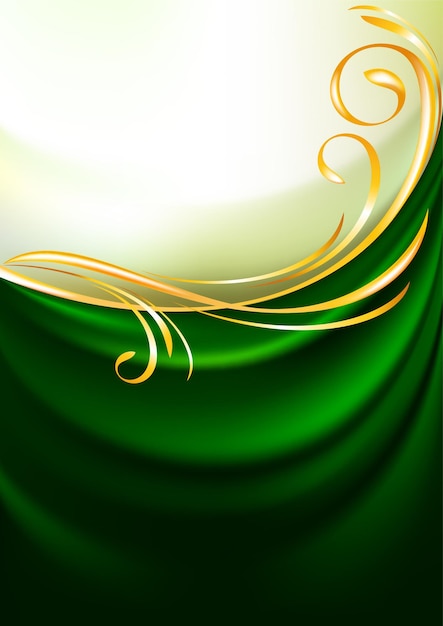 Vector green fabric curtain background