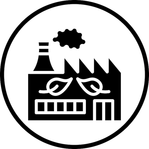 Vector green factory icon style