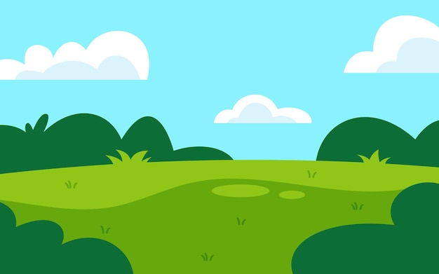 Vector green filed landscape scenery