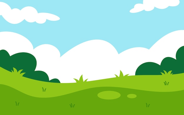 Vector green filed landscape scenery