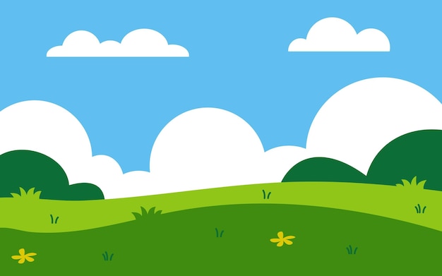 Green filed landscape scenery