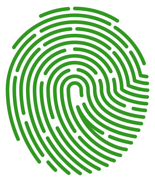 Vector green fingerprint approved authentication succesful login icon