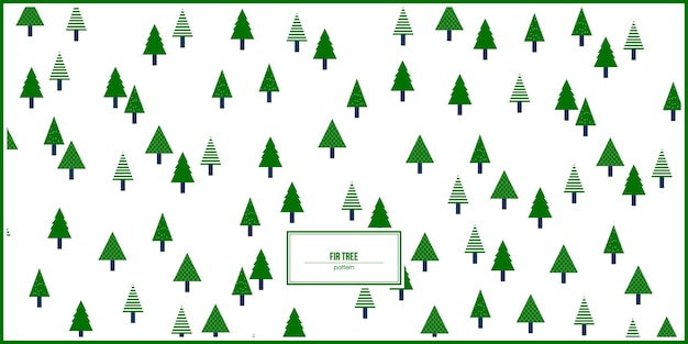 green fir tree pattern with random position