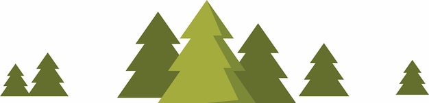 Green Firs in Flat Style Vector Illustration