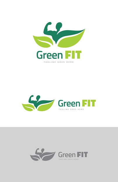 Vector green fit logo template