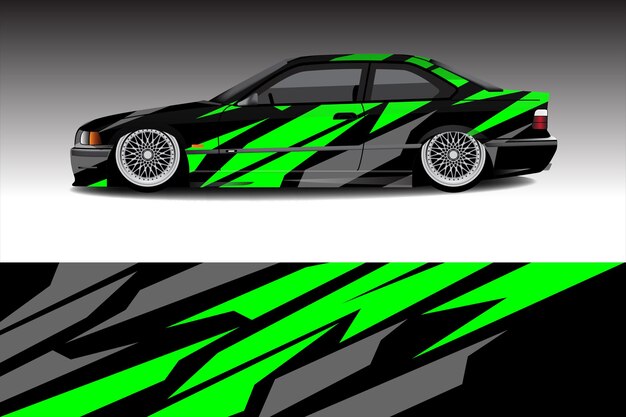 green flame car sticker wrap design