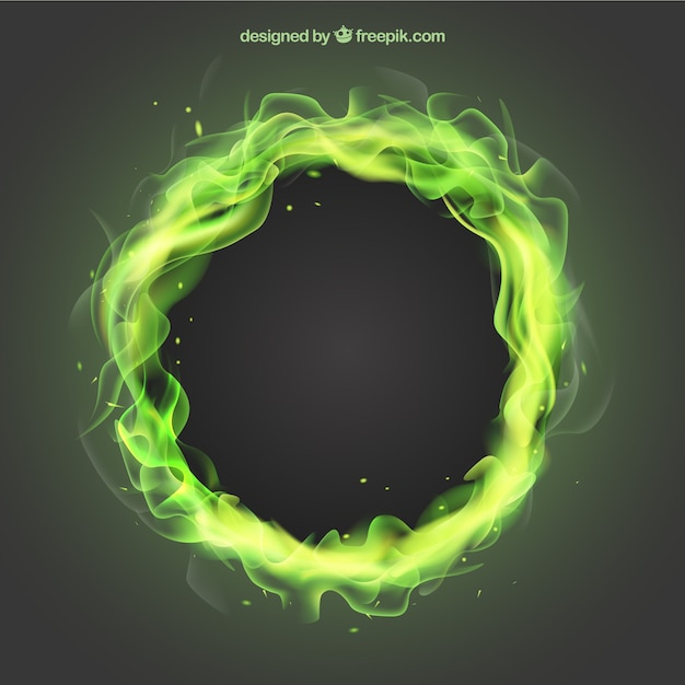 Vector green flames frame