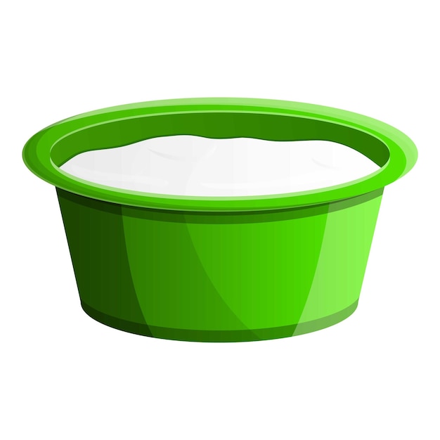 Green flat yogurt package icon Cartoon of green flat yogurt package vector icon for web design isolated on white background