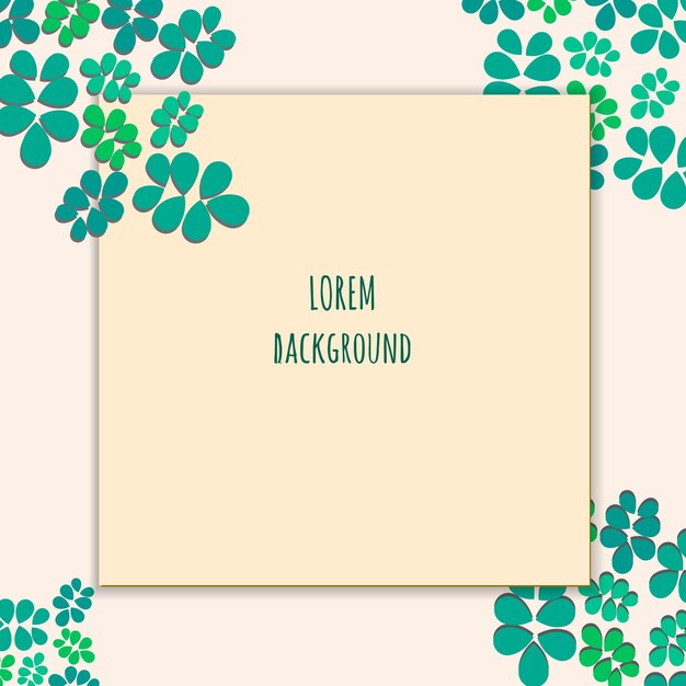 Green floral background with place for your text vector illustration