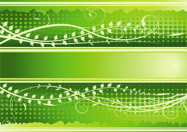 Vector green floral background