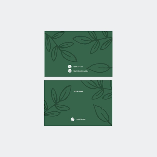 green floral card natural