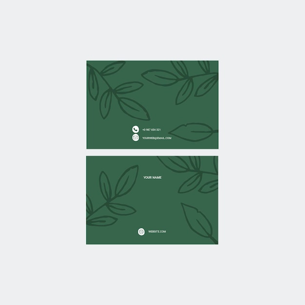 Vector green floral card natural