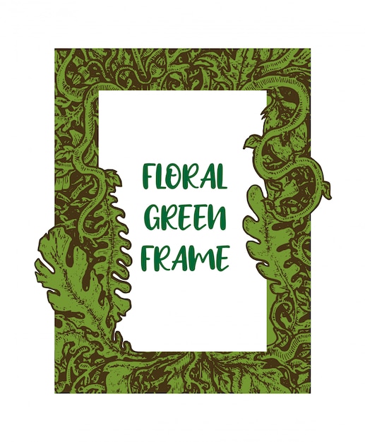 Green floral frame