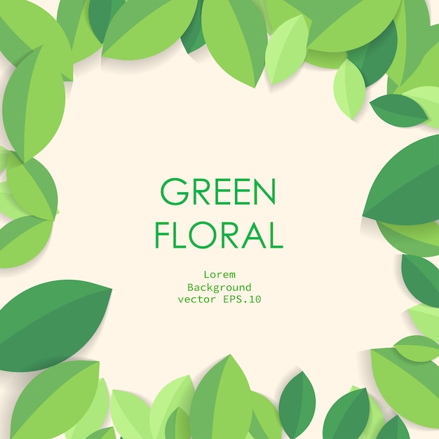 green floral leaves background vector illustration
