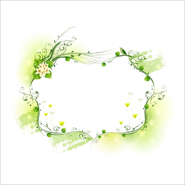 Green floral vector background 01